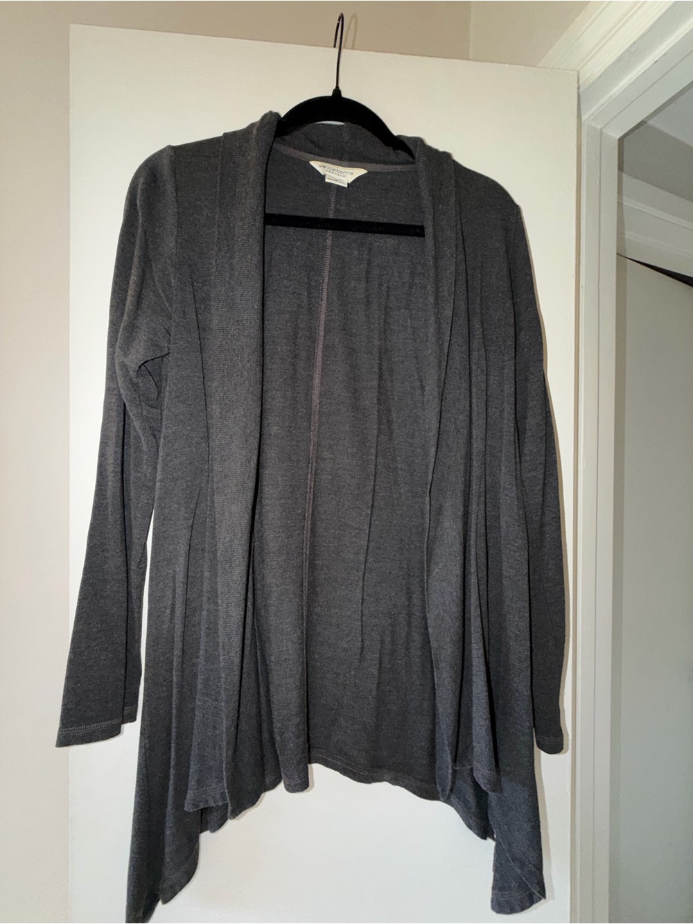 Liz Claiborne Dark Gray Open-Front Women's Cardigan Sweater - Small